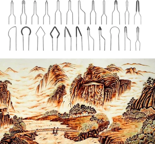 Miniatura 4 de SAVITA 23 puntas de leña, puntas de alambre de pirografía de repuesto para máquina de pirografía, puntas de pluma de combustión de madera