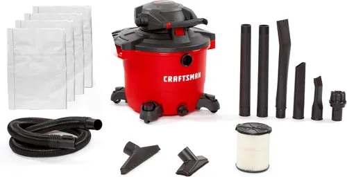 Miniatura 11 de CRAFTSMAN CMXEVBE17606 Aspiradora en seco y húmedo de 12 galones 6.0 HP con soplador de hojas desmontable, aspiradora portátil para tienda húmeda