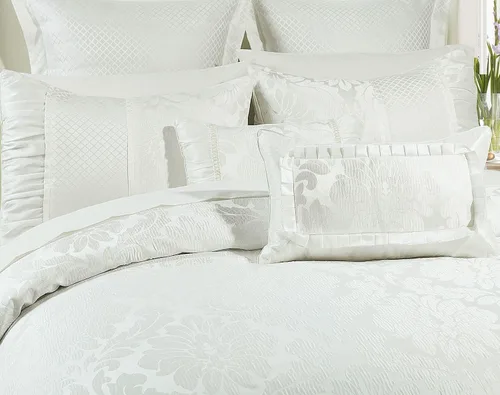 Miniatura 2 de Royal Hotel Bedding Juego de funda de edredón jacquard Sara de 7 piezas (funda de edredón), lazos en las esquinas con funda de edredón y cierre