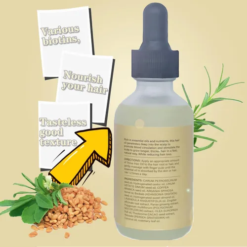 Miniatura 2 de Aceite para el cabello que promueve el crecimiento. Aceite de romero Con más de 20 biotina, nutre el cuero cabelludo, mejora la circulación