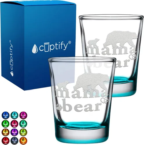Miniatura 13 de Cuptify Regalos para baby shower, para la nueva mamá, EST 2023, 2 onzas, con fondo negro, juego de 2 vasos grabados para fiesta, regalo