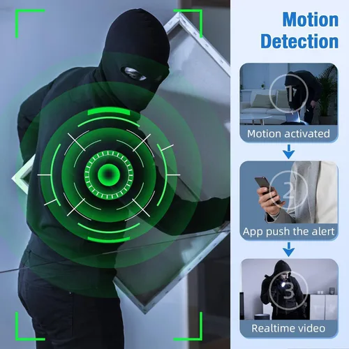 Miniatura 4 de Cámara cargador de teléfono, cámara de carga inalámbrica, gran angular de 110°, WiFi de 2.4G/aplicación gratuita control remoto, detección