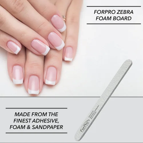 Miniatura 3 de ForPro Professional Collection ForPro Zebra Tabla de Espuma, Grano 80/80, Lima de Uñas de Manicura de Doble Cara, 7 pulgadas L x 0.75 pulgadas A