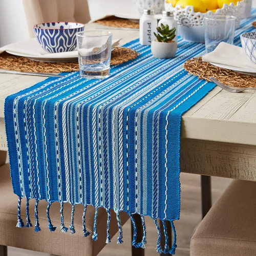 Miniatura 3 de DII Southwest Collection - Camino de mesa, color azul, 14 x 72 pulgadas