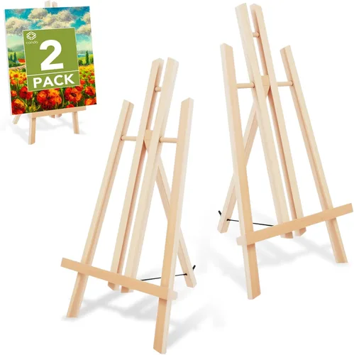 Miniatura 8 de Paquete de 12 caballetes de mesa de madera para pintar y exhibir, soporte de trípode portátil de 11.8 pulgadas para lienzo de 8 x 10 y 11 x 14