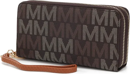 Miniatura 44 de MKF Collection Mia K - Cartera de pulsera para mujer, pequeña cartera de cuero vegano para tarjetas de crédito con cremallera y bolsillo