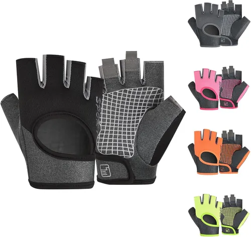 Miniatura 2 de Guantes de entrenamiento para hombres, antideslizantes, duraderos, ligeros, con protección de la palma, guantes gruesos sin dedos transpirables
