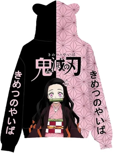 Miniatura 2 de Chaqueta con capucha Nezuko para niñas adolescentes, disfraz de Halloween, sudadera de anime para niños