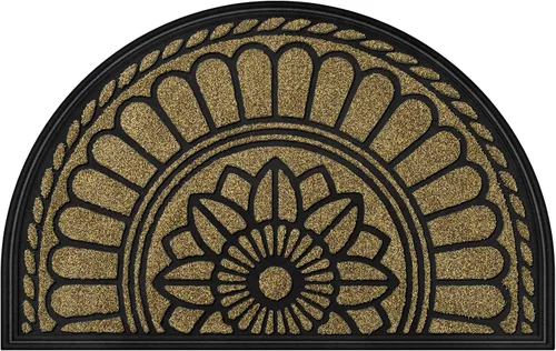 Miniatura 18 de Mibao Tapete semicircular para puerta, tapete antideslizante de bienvenida para entrada, tapetes de goma duraderos, felpudo de bajo perfil Amarillo