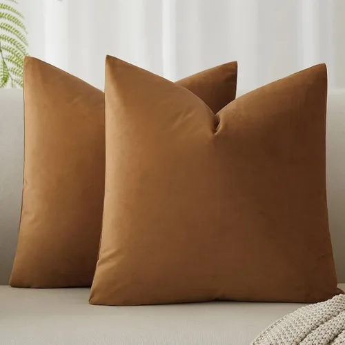 Miniatura 107 de Juspurbet - Juego de 2 fundas decorativas de terciopelo para cojines, fundas suaves para sofá, cama o sillón con cremallera oculta, para sala