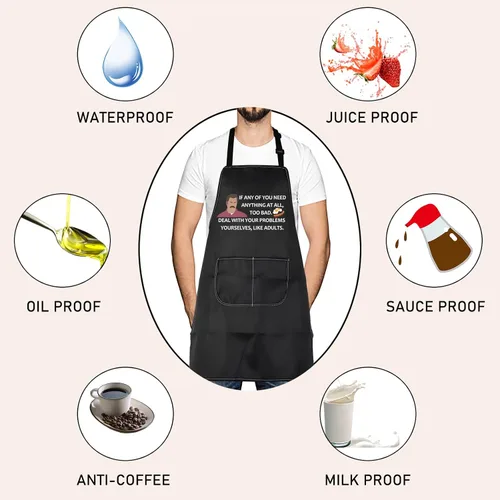 Miniatura 4 de LEVLO Swanson - Delantal con cita para fanáticos si alguno de ustedes necesita algo en absoluto tocino y huevos Pinny