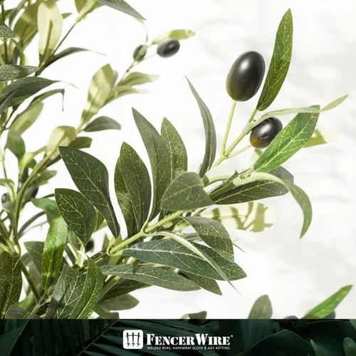 Miniatura 4 de Fencer Wire Árbol topiario artificial en maceta, rama de olivo sintético y fruta, decoración moderna de planta sintética en maceta para interiores