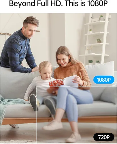 Miniatura 4 de Mini cámara inalámbrica - Cámara de niñera WiFi de 1080p con visión nocturna, zonas de movimiento personalizadas, fácil configuración Bluetooth