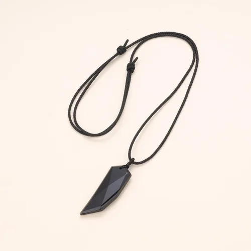 Miniatura 5 de COAI - Collares para parejas con colgante de diente de lobo, sin metal, Negro, N514-3