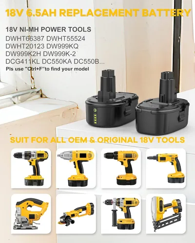 Miniatura 4 de Paquete de 2 baterías de litio de 7.0Ah de repuesto para batería Dewalt de 18 V DC9096 DC9098 DC9099 DE9039 DE9095 + 2 puertos DC9320 cargador dual