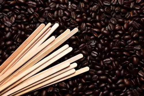 Miniatura 5 de Makerstep 500 agitadores de café de madera de 5.5 pulgadas con caja de almacenamiento, palos de café de madera de abedul natural resistente.