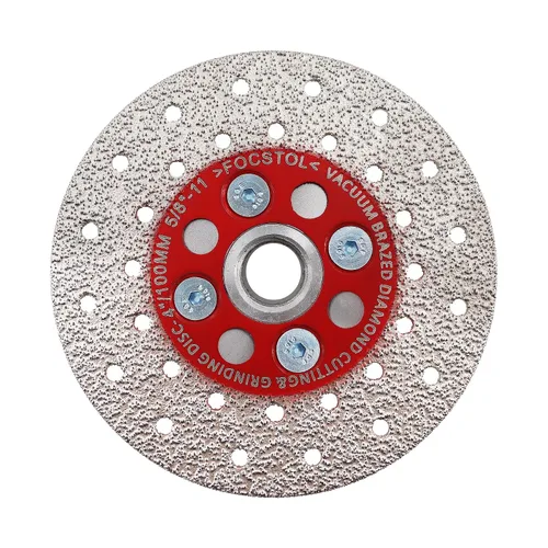 Miniatura 8 de FOCSTOL Disco de molienda de corte de diamante, hoja de diamante soldada al vacío de doble cara de 4.5 pulgadas (4.528 in) para granito, mármol