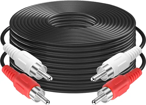 Miniatura 9 de Cables RCA, 2RCA macho a 2RCA macho, cable de subwoofer de audio estéreo doble blindado para cine en casa, HDTV, amplificador, sistemas de alta