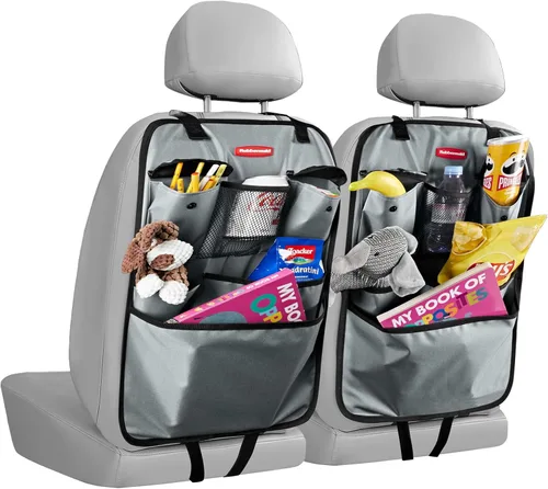 Miniatura 9 de Rubbermaid Organizador de coche para asiento trasero, alfombrillas y protector de respaldo de asiento, organizador de automóvil para niños con 6