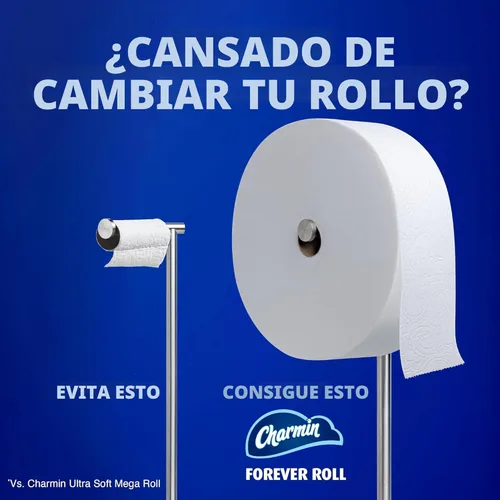 Miniatura 3 de Charmin Papel higiénico ultra suave, 3 rollos de repuesto Forever Rolls, 2 capas de papel de baño, 3 rollos