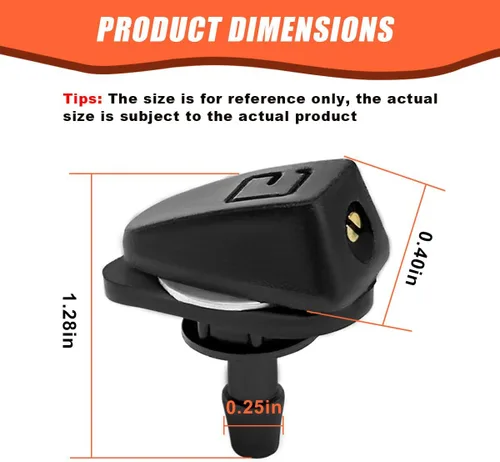 Miniatura 2 de Kit de 2 boquillas para lavaparabrisas delantero de automóvil, cabezal pulverizador de 0.31 pulgadas para boquillas de lavaparabrisas de automóvil