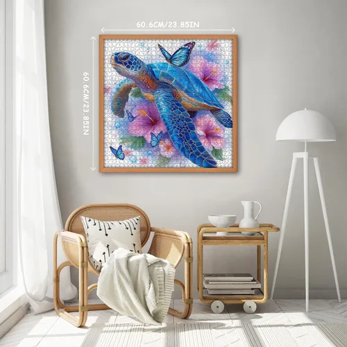 Miniatura 4 de Rompecabezas de Tortugas Marinas para Adultos 1000 Piezas, Rompecabezas de Arte Floral Animal de PICKFORU Naturaleza, Rompecabezas Únicos