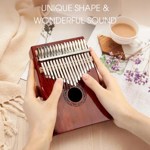 Miniatura 4 de Kalimba Piano de Pulgar, YUNDIE Portátil de 17 Teclas Mbira Piano de Dedo con Martillo de Afinación e Instrucciones de Estudio, Instrumento Musical