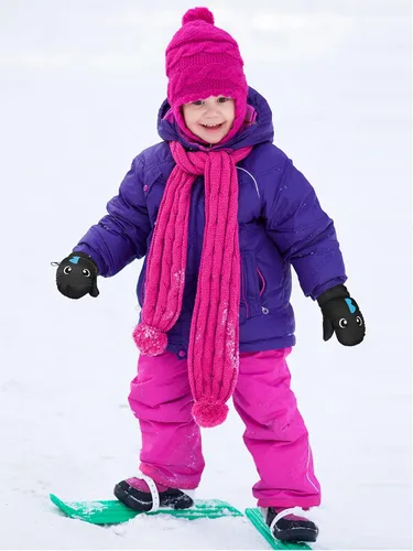 Miniatura 6 de Guantes de esquí de invierno guantes impermeables con forro de algodón cálido para niños