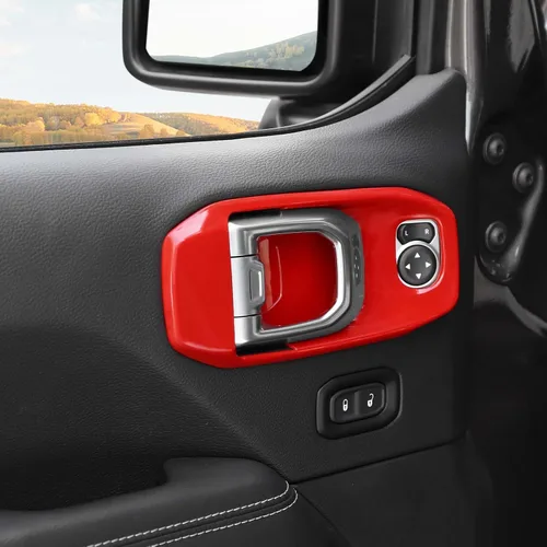 Miniatura 7 de RT-TCZ para Wrangler JL Tapa de Manija Interior de Puerta Cubierta de Cuenco para Jeep Wrangler JL JLU Gladiator JT 2018 en Adelante Accesorios