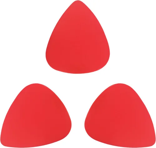Miniatura 11 de Púas de plástico ABS para guitarra o bajo, calibre medio de 0.028 in, forma 351, paquete de 50 Rojo