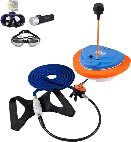 Sistema de ventilador de buceo de 5 horas con soporte de máscara, equipo de buceo, juguetes de buceo, bomba de aire flotante/tanque con tubo