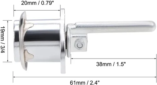 Miniatura 2 de uxcell Cajón Cerradura 0.748 in Cilindro Diámetro para Escritorio Armario Locker Escaparate Plata 2 Unids plateado