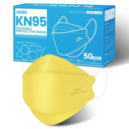 Miniatura 18 de akgk Mascarilla KN95 de 50 unidades, mascarillas de protección transpirable, mascarillas KN95 negras de 5 capas, máscaras de seguridad contra