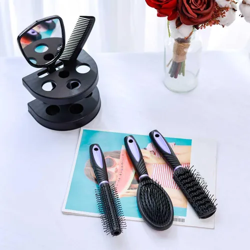 Miniatura 6 de Zoestar Juego de 5 cepillos y peine para el cabello para mujeres y hombres (A-morado)