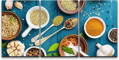 Miniatura 33 de wall26 Lienzo enmarcado para pared, juego de arte de hierbas, verduras y condimentos en madera, alimentos, fotografía cultural, realismo, paisaje