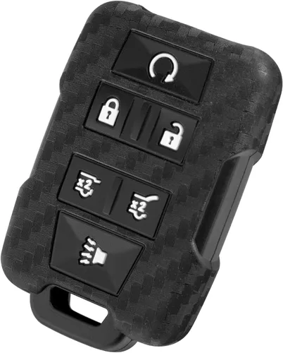 Miniatura 7 de Funda para llavero con patrón de fibra de carbono de silicona Compatible con Chevrolet Colorado Silverado Suburban Tahoe Compatible con GMC Canyon