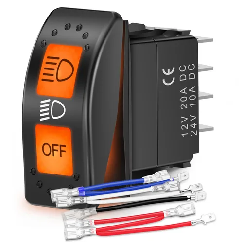 Miniatura 18 de Nilight - Interruptor basculante de luces de respaldo para UTV, encendido/apagado, interruptor de barra de luz LED de 5 pines SPST