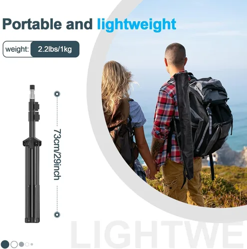 Miniatura 6 de EMART Soporte de luz de 7 pies para fotografía, soporte de trípode portátil para fotos y video, paquete de 2 soportes de iluminación con funda