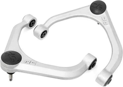 Brazos de control superior forjados de aluminio de Rough Country para Ram 1500 (2012-2025 y Classic) Mejora OE, paquete de 2, plateado