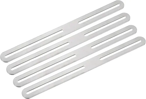 Miniatura 8 de uxcell Código de esquina ajustable, 4 piezas de 11.024 x 0.945 in, soportes de acero inoxidable rectos y gruesos, para conector fijo de estante