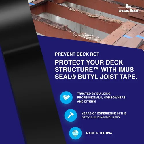 Miniatura 2 de Imus Seal® Cinta de viguetas de butilo para vigas y vigas de cubierta intermitentes, resistente a los rayos UV, Level Decking™, Protect Your Deck