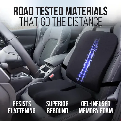 Miniatura 7 de Elmara Cojines de asiento de automóvil diseñados por médicos para conducir, soporte de respaldo de asiento de automóvil, cojín de asiento