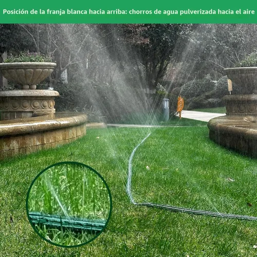 Miniatura 2 de Watoo Manguera de riego y manguera de remojo para patio, manguera de jardín plana reforzada de 100 pies con agujeros, manguera de riego de césped