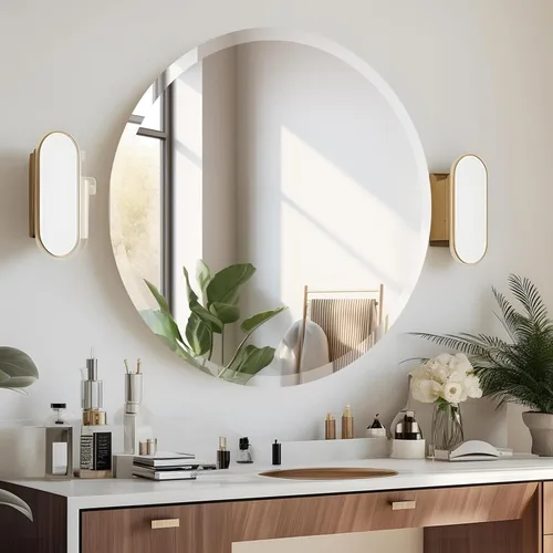 Miniatura 11 de Espejo rectangular sin marco de 22 x 30 pulgadas, espejo de baño biselado, espejo de pared sin marco con borde biselado de 1 pulgada para tocador