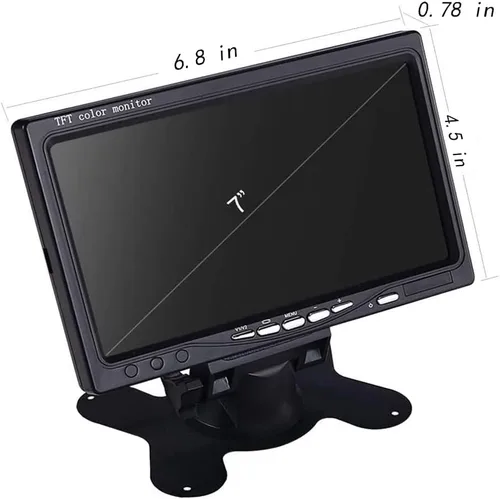 Miniatura 7 de Padarsey Monitor LCD TFT con retroiluminación LED de 7 pulgadas para cámaras de visión trasera de automóvil, DVD de automóvil, cámara de vigilancia
