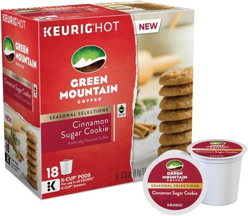 Miniatura 67 de Green Mountain Coffee Selecciones Estacionales de Café Galleta de Canela y Azúcar por Servicio Keurig K-Cup Pods, Café Tueste Claro, 12