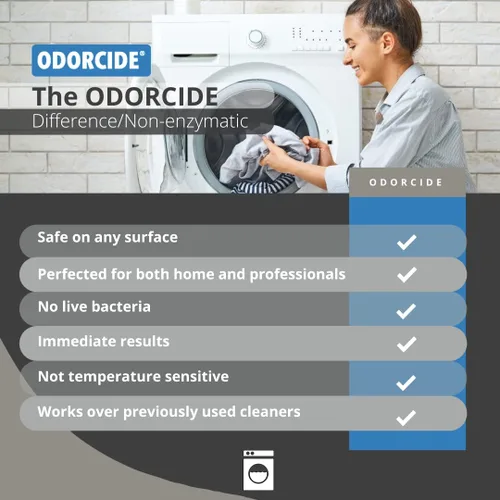 Miniatura 4 de Odorcide – Spray eliminador de olores para ropa con aroma a ropa blanca fresca de 32 oz para olores fuertes, todos los usos de lavandería – Seguro