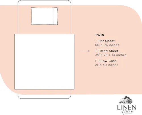 Miniatura 6 de Linen Home Juego de sábanas 100% de percal de algodón, fresco, ligero, sólido, individual, 3 piezas, 1 sábana encimera, 1 sábana ajustable, 23