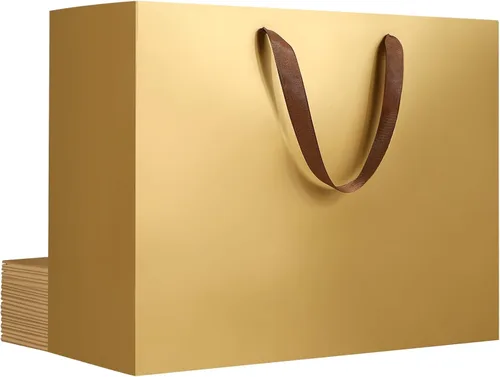 Miniatura 55 de EUSOAR Bolsas de regalo grandes negras, paquete de 12 bolsas de papel de compras de 16 x 6 x 12 pulgadas con asas, bolsa de mercancía de papel kraft