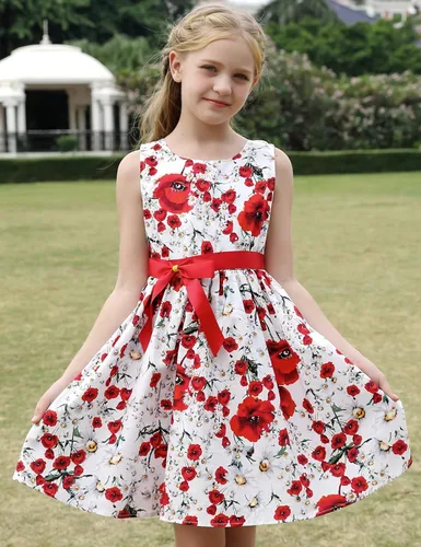Miniatura 41 de Vestido de verano para niña, de algodón, con diseño floral